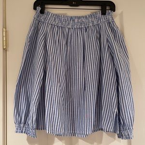 Rag and Bone blue striped off the shoulder linen top